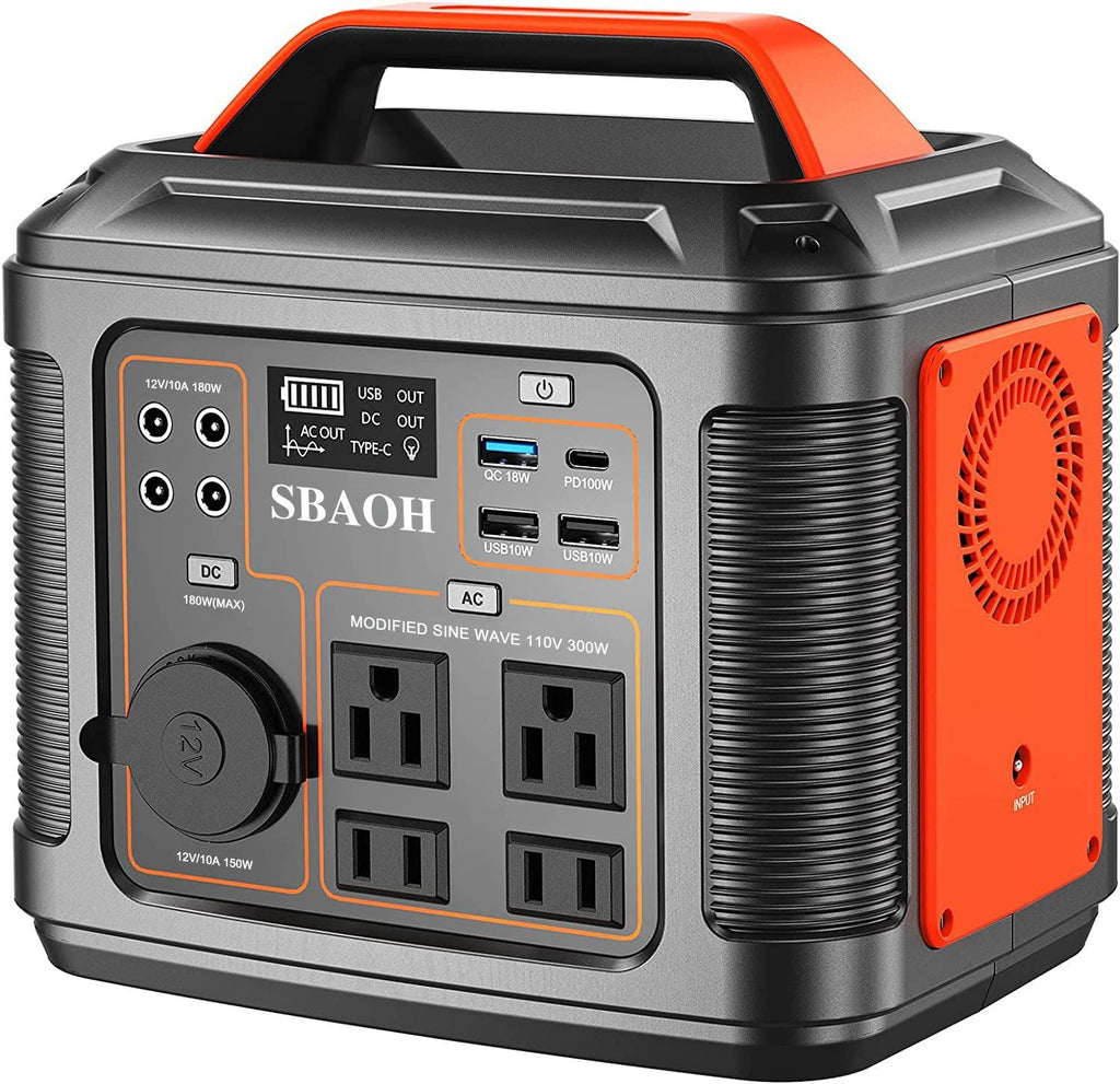 Portable Power Station P302,300W 296Wh Backup Lithium Battery,Solar Generator For Home